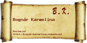 Bognár Karmelina névjegykártya